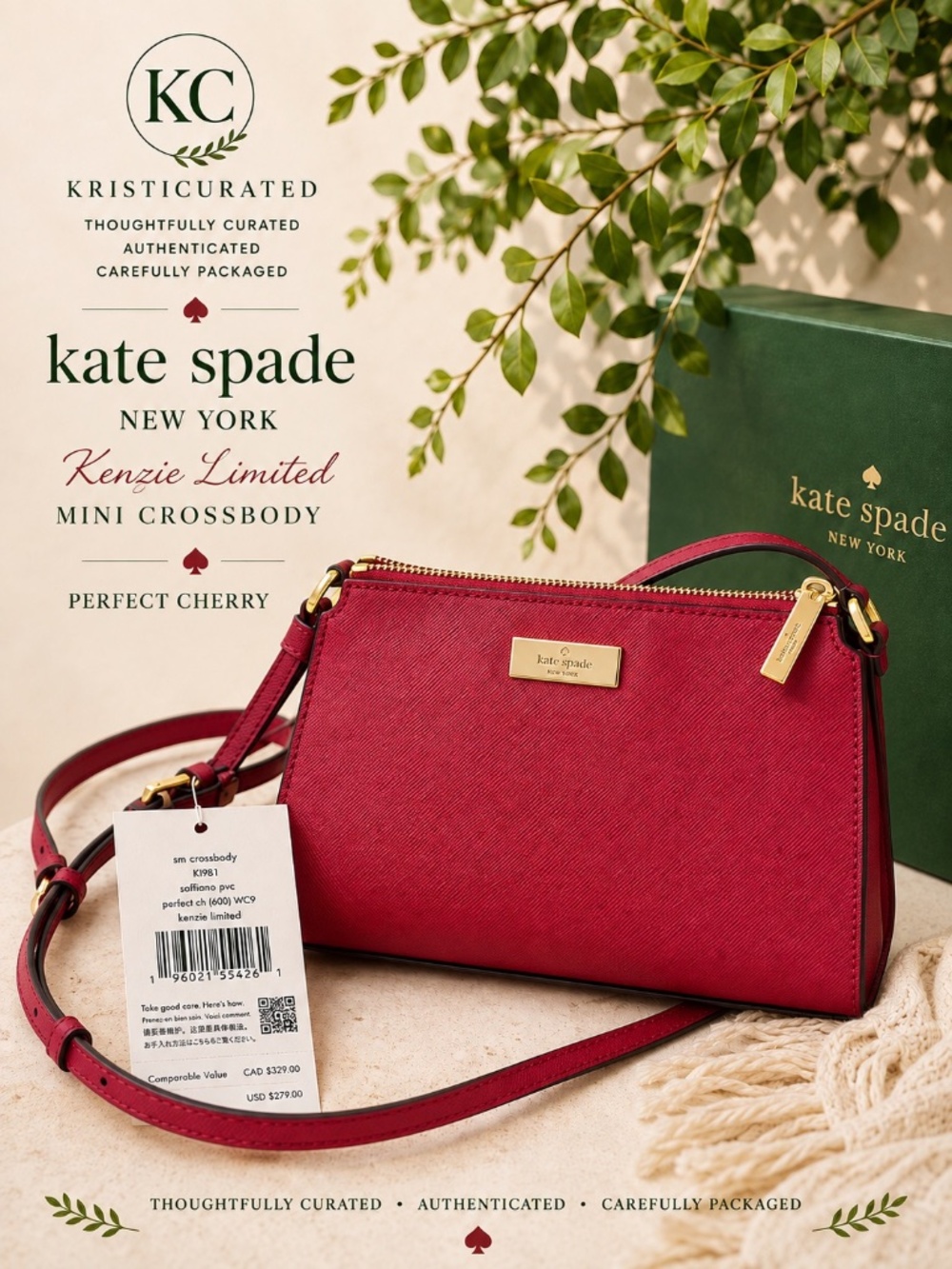 Kate Spade Kenzie Limited Mini Crossbody Perfect Cherry NWT